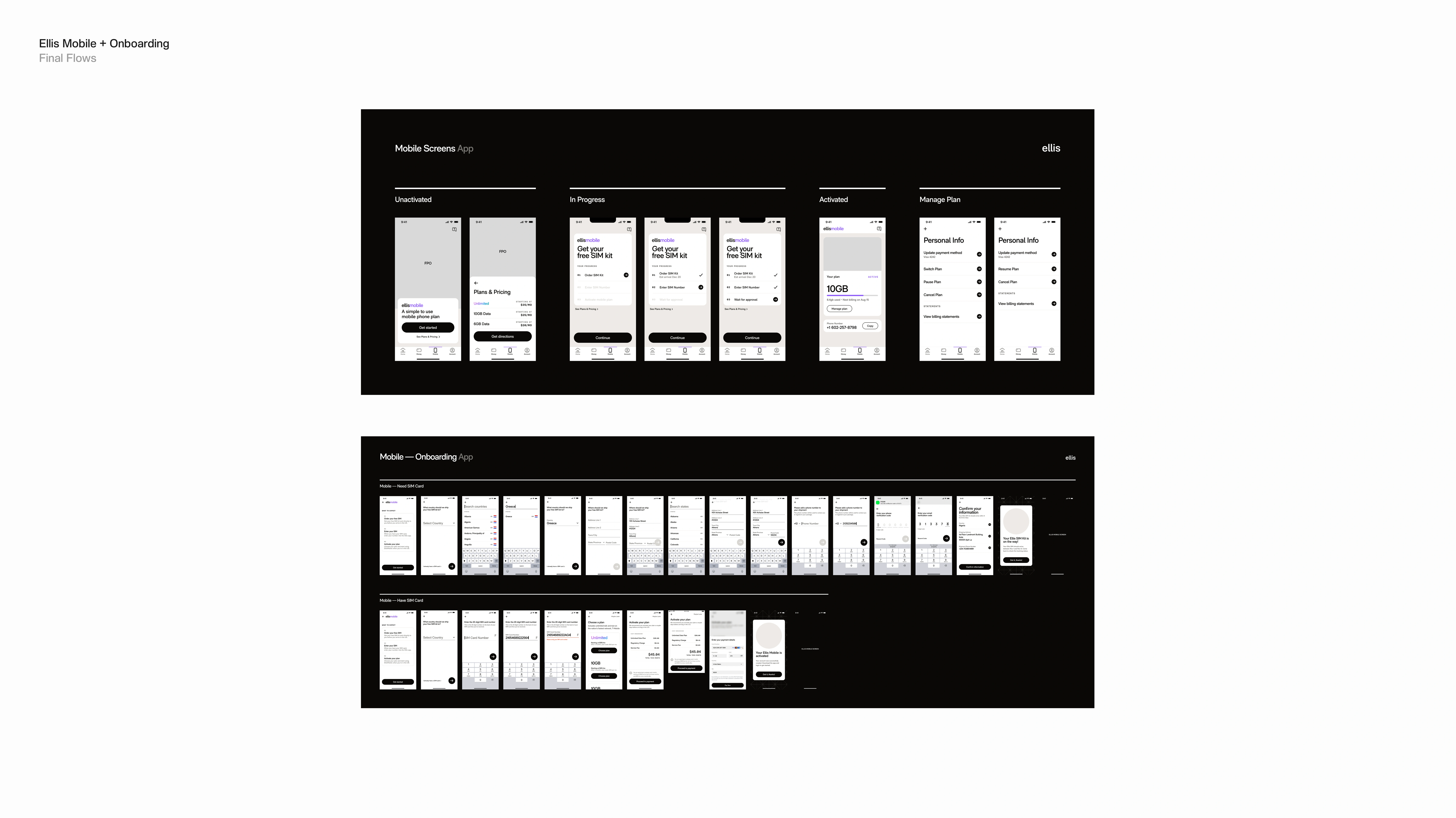 Ellis Mobile Onboarding – Final Flows