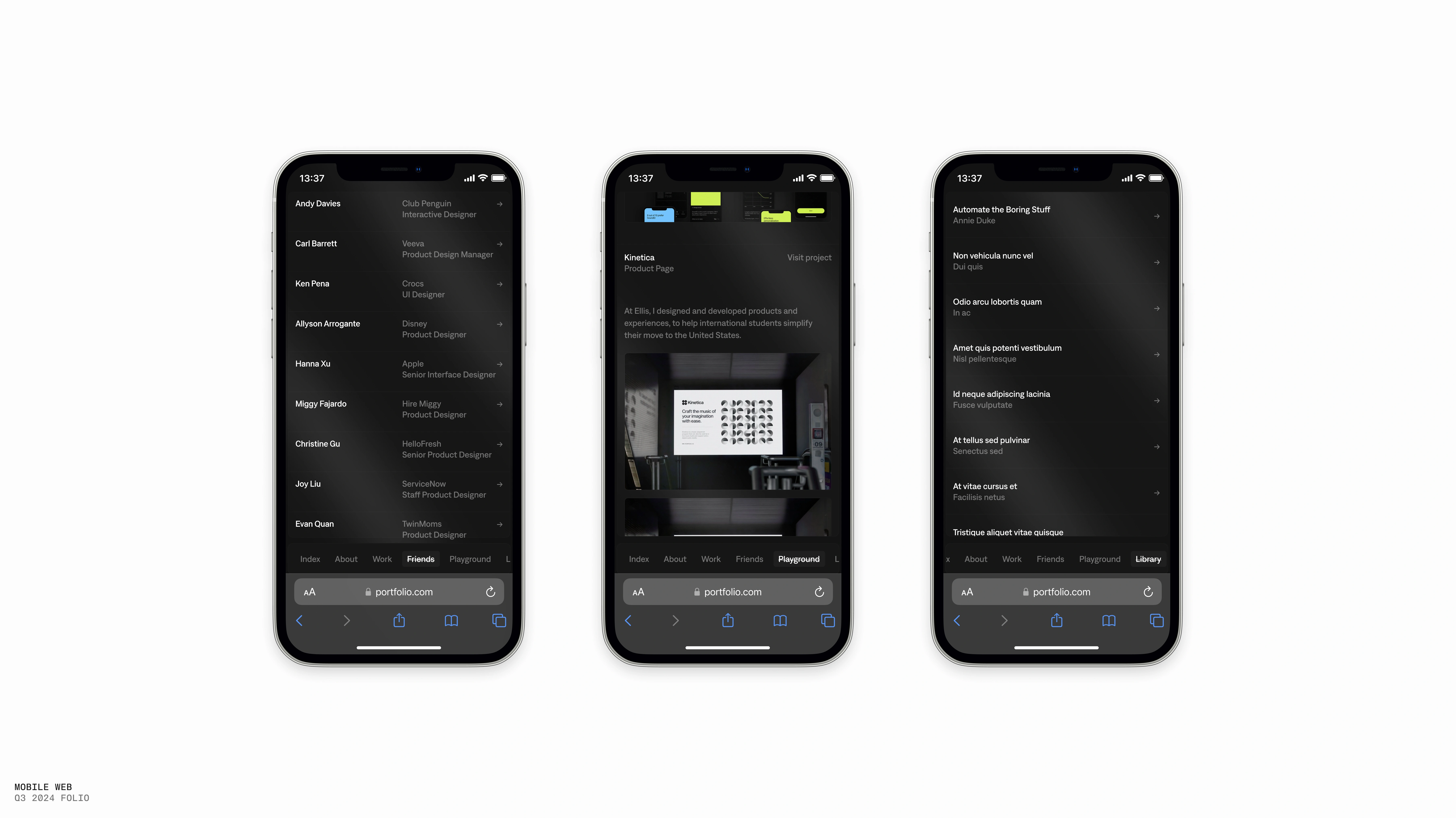 Q3 2024 Portfolio Projects